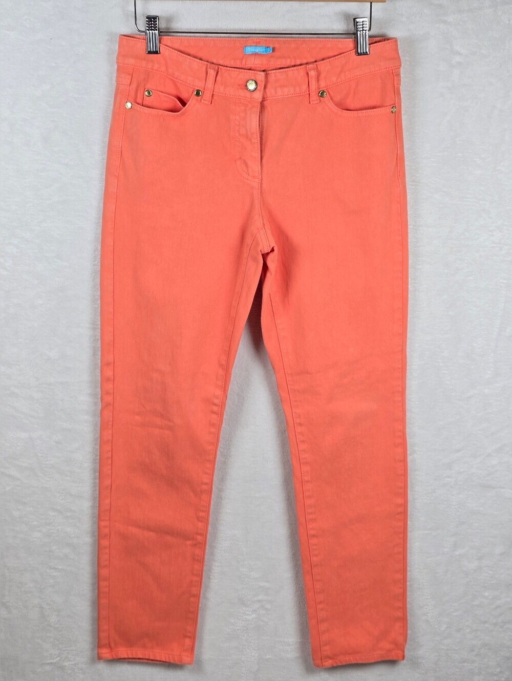 J.McLaughlin Orange Skinny Jeans Sz.6 Casual 5 Pocket Denim Cotton Pants - Picture 2 of 13